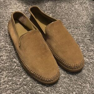 Vince Santos Brown Suede Men's Slip-On Loafers
